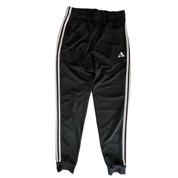 Adidas Essentials Warm Up Tapered Jogger Pants SMALL Triple Stripes Tricot - Picture 2 of 11